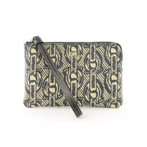 Coach Black and Cream Patterned Wristlet